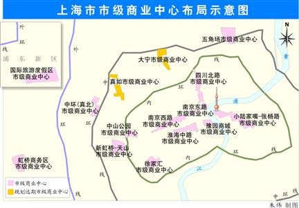 市级商业中心　以城市总体规划确定的市级公共活动中心和综合性商业街区为主要空间载体，商业设施集聚在不少于25公顷的空间范围，规划商业设施建筑面积不低于50万平方米，商务建筑面积不低于150万平方米。 